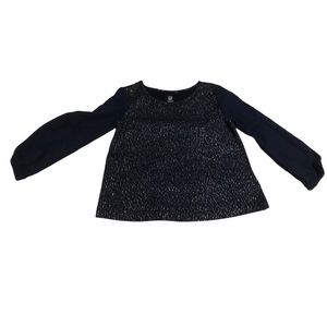 Baby Gap•Navy Blue Silver Sparkle Long Sleeve Top